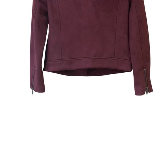Old‎ Navy Faux Suede Maroon Moto Biker Jacket - Picture 9 of 13